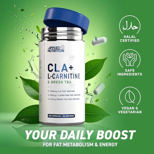 Applied Nutrition CLA + L-Carnitine & Green Tea - Fat Burner for Weight Loss, Energy & Metabolism Support (100 Capsules / 50 Servings) - Image 4