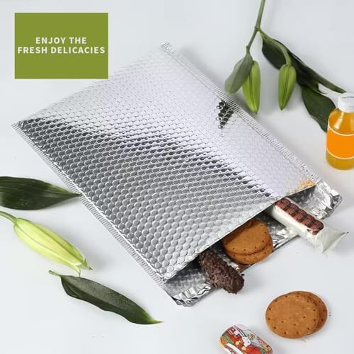 Image of Thermal Bubble Mailer 13.75 x 10.5 Inch, Pack of 10 Cool Bubble Mailers,Insulated Mailers for Cold Shipping, Waterproof Foil Mailing Envelopes,Insulated Shipping Bags for Food,Perishables