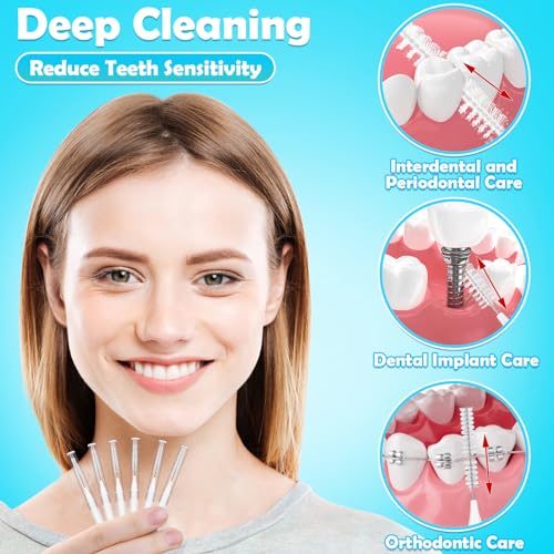Image of MAPVOLUT 120 Pieces Interdental Brushes, Braces Brush Cleaner Orthodontic Flossers Toothpicks Floss Picks for Braces Kit for Teeth Cleaning Tools Spiral Dental Brush Head for Efficient Oral Care White