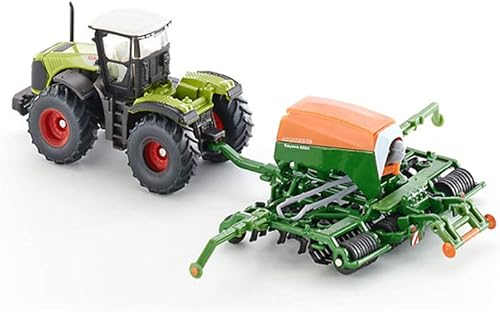 Miniatura 21 de Siku 1979, Claas Axion 850 con cargador frontal, 1:50, metal/plástico, verde, pala móvil, enganche trasero, se puede combinar remolques de la misma