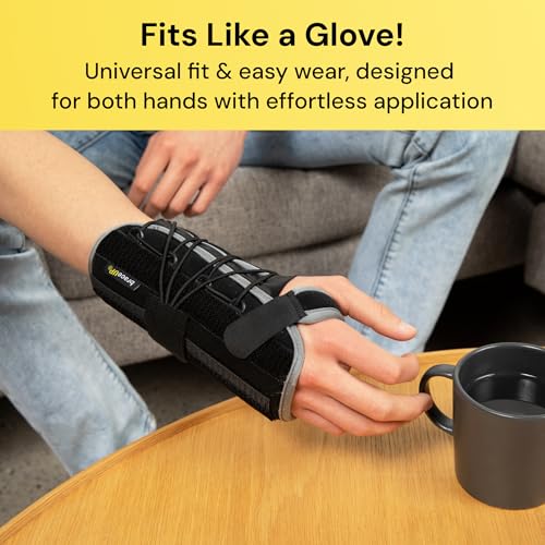 BraceUP Quick Wrap Wrist Brace for Carpal Tunnel, Tendonitis, and Arthritis – Hand and Wrist Support Splint (Right Hand) - Thumbnail 5