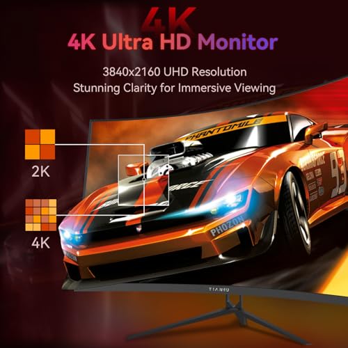 32Inch 4K Curved Monitor,160Hz UHD Curved Gaming Monitor,1ms AMD FreeSync Premium,1500R,125% sRGB,95% DCI-P3,Monitor wit - Additional View