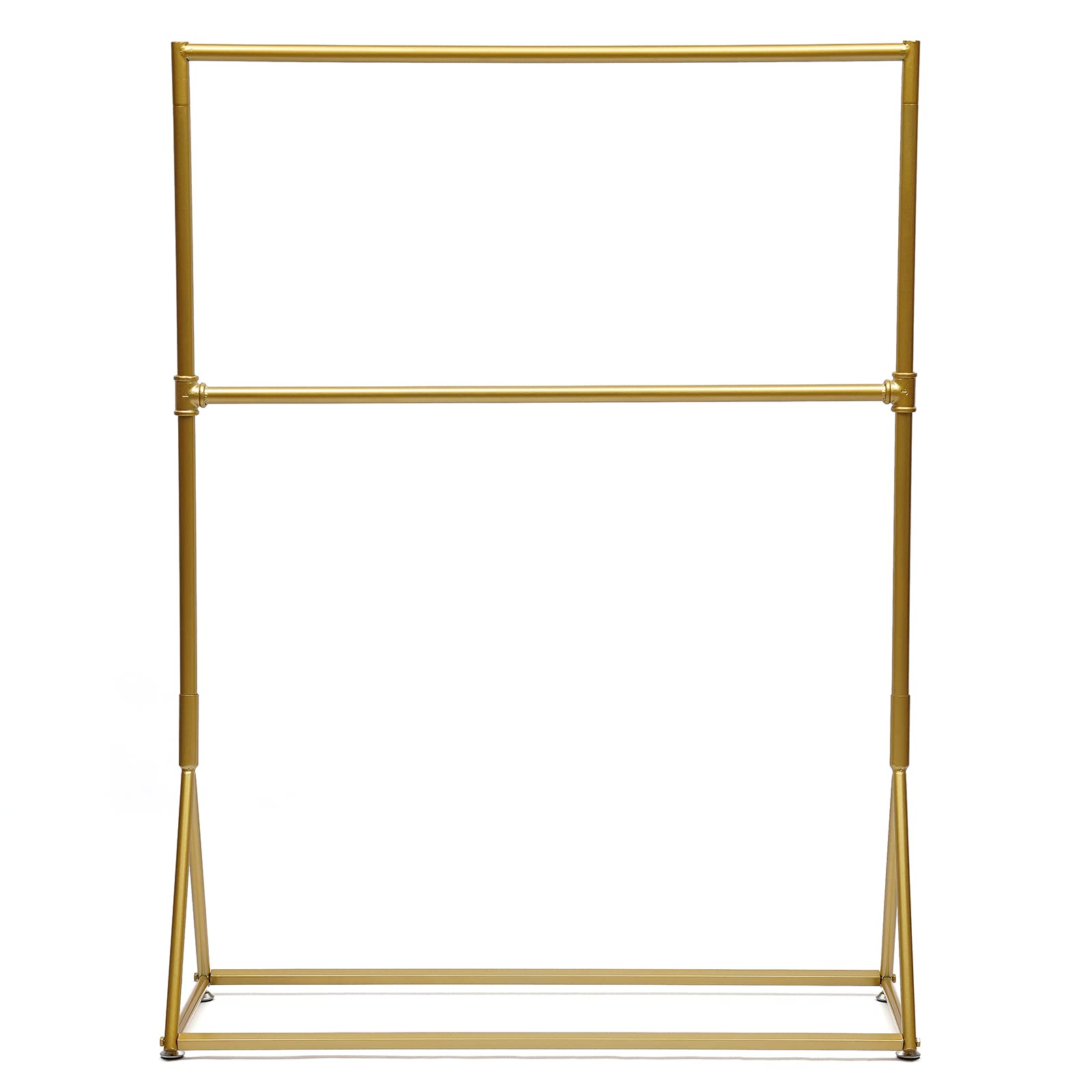 HUIBAI Gold Clothing Rack 2 Tier Gold Hanging Rack Metal Clothes Rack for Clothes Coats Skirts Shirts Sweaters