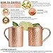 Advanced Mixology [Gift Set] Moscow Mule Mugs Set of 2 (16oz) | 100% Copper Mugs Set w/ 2 Straws, 2 Wooden Coasters & 1 Shot Glass | Tarnish-Resistant Food Grade Lacquer Coat