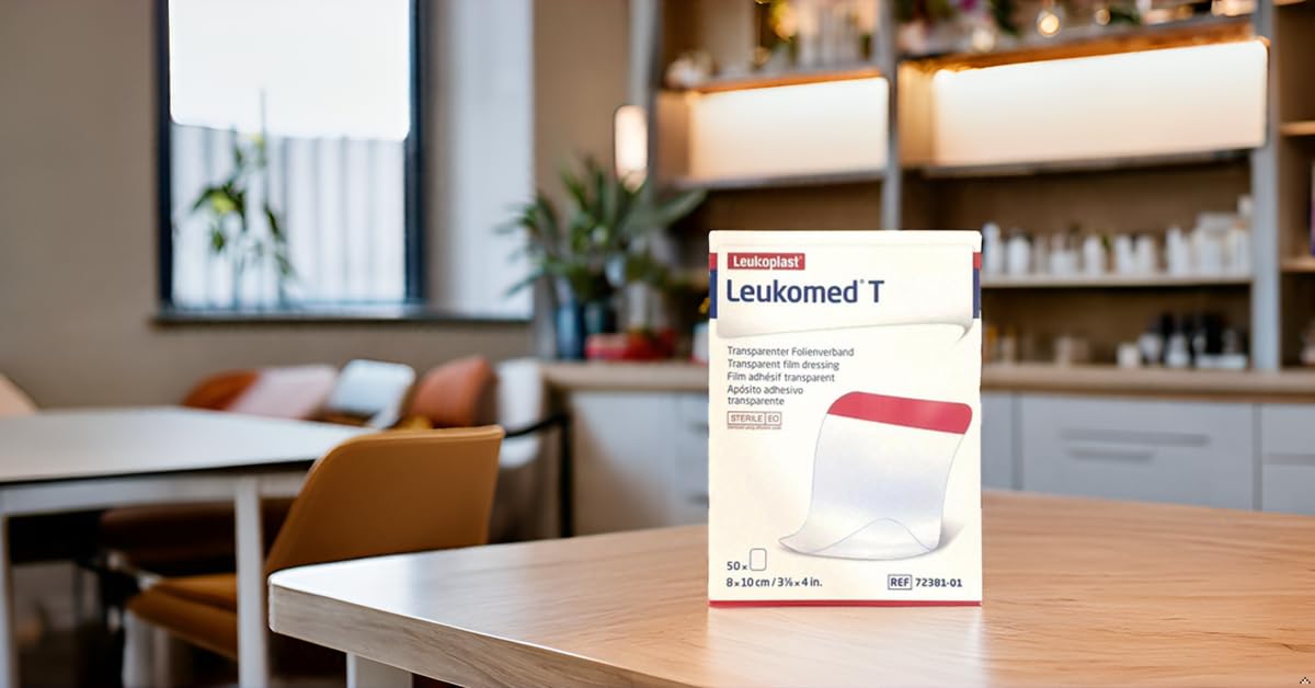 Leukomed T Transparent Waterproof Film Dressing, Hypoallergenic & Sterile l Dressing for Wound Protection, Post-Surgical Care & Catheter Fixation, 10cm x 12.5cm, Long-Lasting Adhesion, Pack of 10