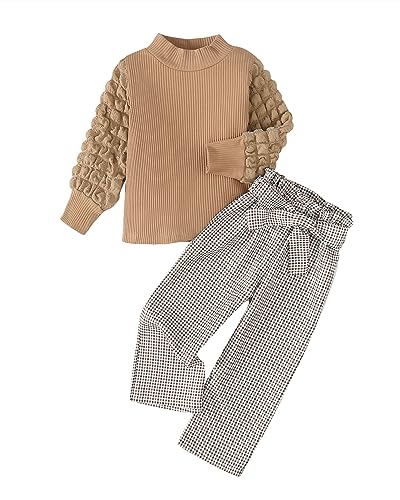 Image of Little Girls Clothes Kids Fall Winter Outfits Pant Set for Girl Age 4-8