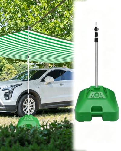 Postes para Toldos Vela Postes Retráctiles para Velas de Sombra de Garaje para Exteriores, Soportes para Toldos de Sombra de Piscina/Kit de Parasoles para Patio(Green/1 Pack,230CM/7.5FT/60KG)