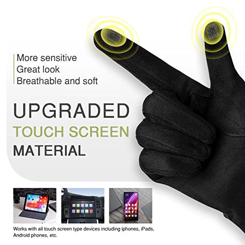 Alepo Womens Winter Warm Gloves, Contrast Color Design Touchscreen Texting Fleece Lined Windproof Driving Gloves Hand Warmer (Khaki-M) #TOP2