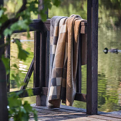 Denali Super Cozy Modern Plaid Throw Blanket With Lightweight Microplush Acrylic, Super-Soft Fabric, American Made Hand-Stitched, Washable, And Dryable Throw Blankets With Gray Plaid Design (60X72 In) #TOP4