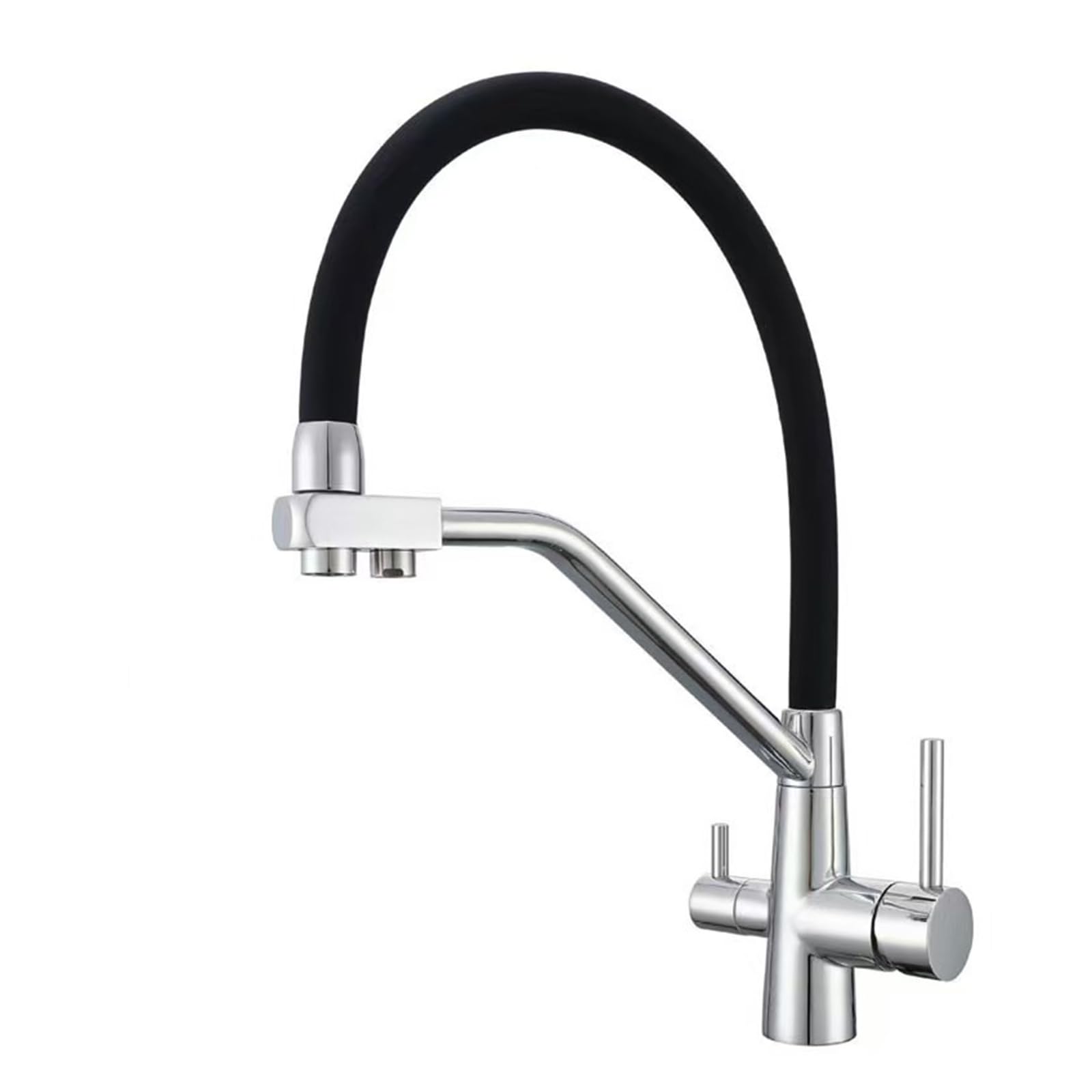 ZQFHSX Kitchen Tap, 3 Way Flexible Rotating Mixer, Brass Hot and Cold Water Faucet