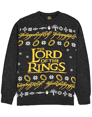 The Lord Of The Rings Jersey navideño Punto Negro con Logo Hombre