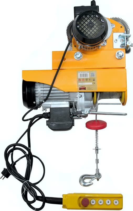 Dragon Winch Polipasto eléctrico 400/800 kg + Carretilla Eléctrica | con altura de elevación 12m/6m con cuerda de acero, freno automático y control remoto para uso en taller, almacén, obra y garaje