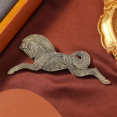 Image of Dreuyet Horse Brooch Pin Horse Racing Suit Lapel Pin for Women Men Rhinestone Antique Gold Horse Animal Brooch Clothing Outfits Accessory Jewelry
