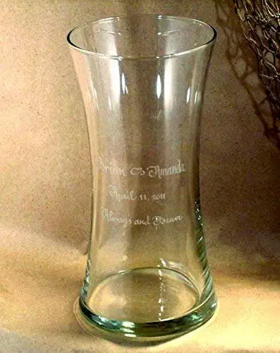 Personalized Curved Glass Flower Vase