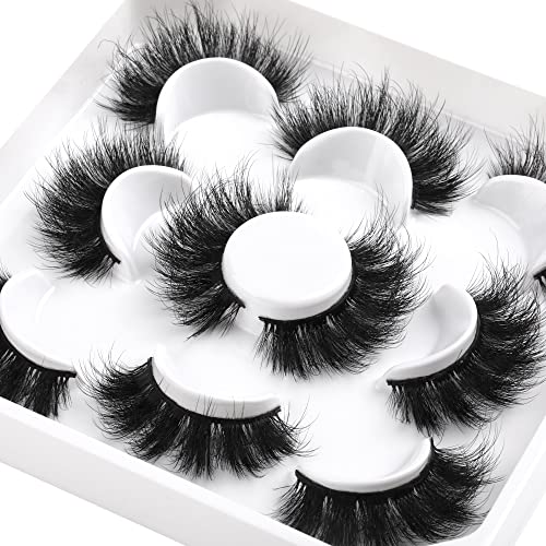 8D Faux Mink Lashes False Eyelashes Fluffy Full Thick Dramatic 20mm Long Lashes Pack 10 Pairs Soft Fake Eyelashes by Pawotence