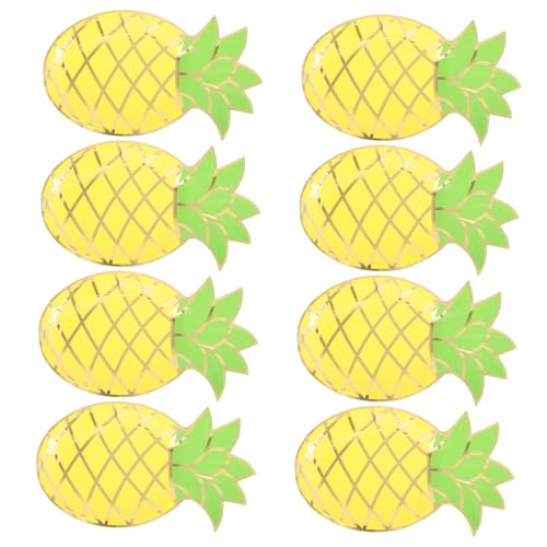 SHERCHPRY 8pcs Disposable Food Plates Pineapple Design Serving Trays for Elegant Party Displays for Cakes Desserts Fruits and Snacks Heavy Duty Catering Trays