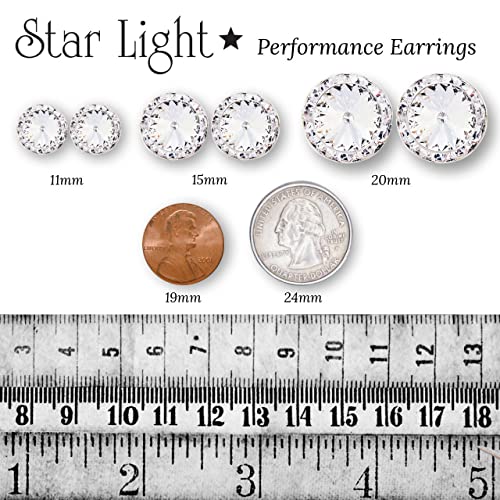 | Crystal Clear and Crystal AB Rhinestone Clip On or Pierced Earrings for Dance, Pageant, Prom, Performance, Wedding4