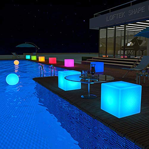 Loftek Led Light Cube: 20-Inch Rgb Cube Seats Colors Changing Bar Chairs&Tables, Ul Listed Adapter, 4000Mah Capacity, Perfect For Sensory Education & Party Decoration-1 Pack #TOP24