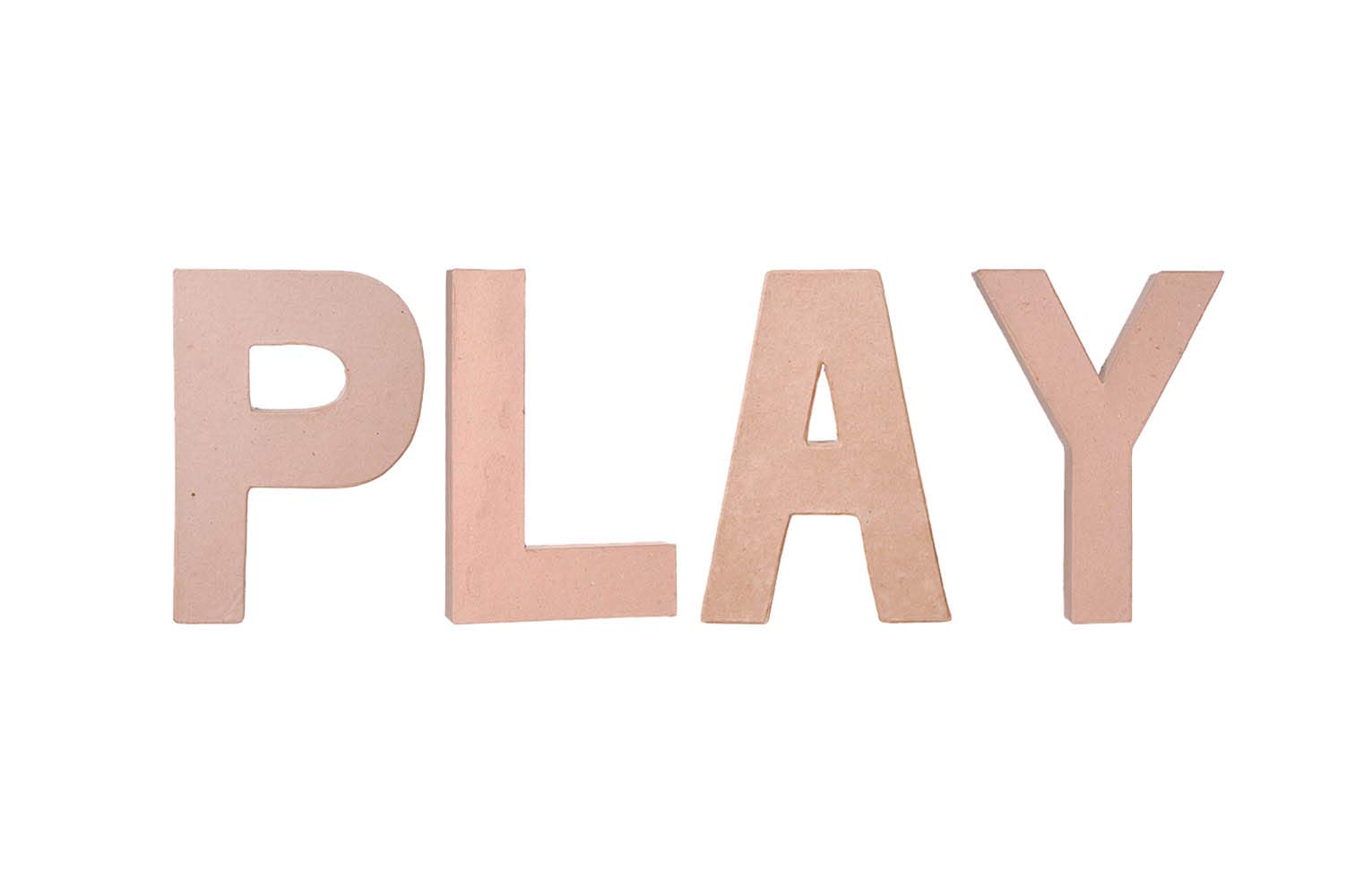 UCATQ DIY Craft - Wall or Shelf Decor Project - Unfinished Paper Mache Letters Play - 4 Piece Bundle - 8 Inch Each - Playroom, Kids Room, Nursery Decor