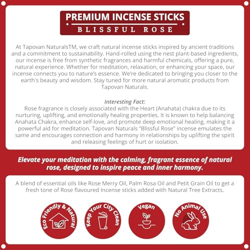 Image of Rose Incense Sticks Anahata Pack of 4 160 Sticks Natural Handcrafted Agarbatti Long Lasting Rose Fragrance for Meditation Relaxation Yoga Pooja Home Temple Stress Relief Calm Mind