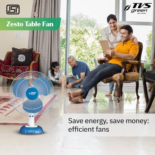 Image of Zesto Table Fans 400mm | Energy Efficient Portable Fan | 3 Years Brand Warranty | Runs 25 hours on 1 unit of Electricity | Blue