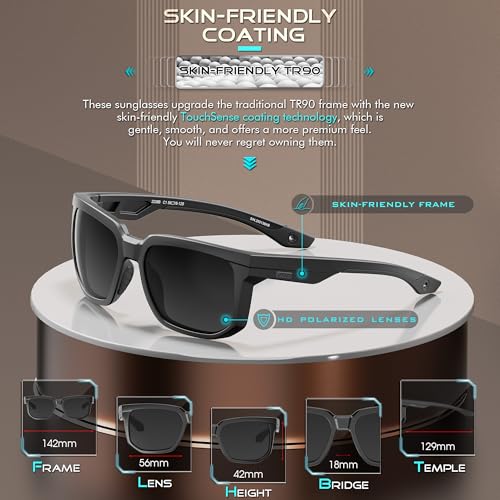 ATTCL Unbreakable Men's Polarized Sunglasses 2.0 - UV400 Protection PC Lens with TR90 Frame for Driving Fishing Sport Glasses3