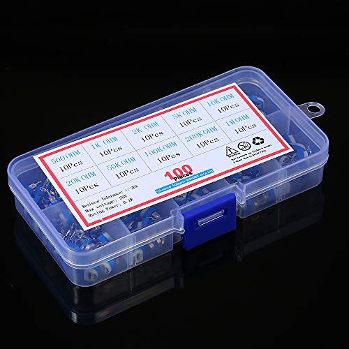 Loijon 100 pcs 10 Valores 500~1 M ohm Resistência Variável 6mm Potenciômetro RM065 Preset Carbono Ho