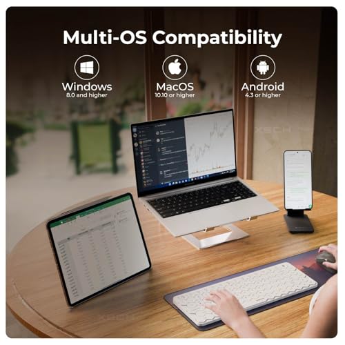 Image of Xech Hive Wireless Bluetooth Keyboard for Laptop & PC | Mini Portable Keyboard for Tablet & Mobile | 83 Honeycomb Keys | Rechargeable Type-C | Small Wireless Keyboard (White)