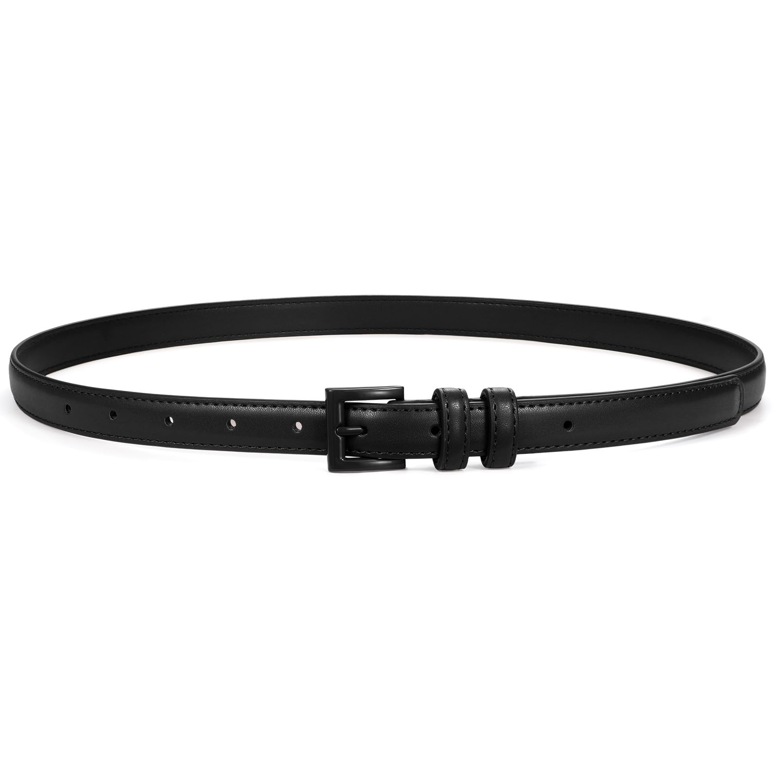 SUOSDEY Women Skinny Belt for Jeans Dresses Candy Color Thin Waist Belt with Square Buckle 0 7 Width