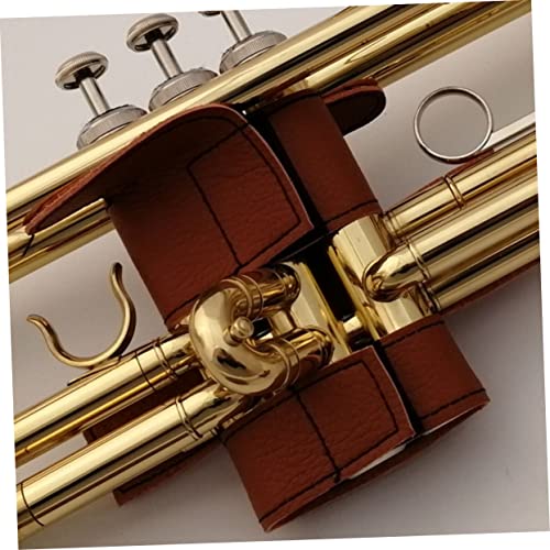 Protège-valve pour trompette en cuir marron de qualité supérieure protégeant l'instrument - 3
