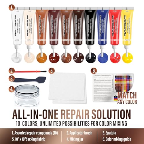 image for ARCSSAI ARCSSAL Leather Repair Kit for Furniture, Sofa, Jacket, Car Se