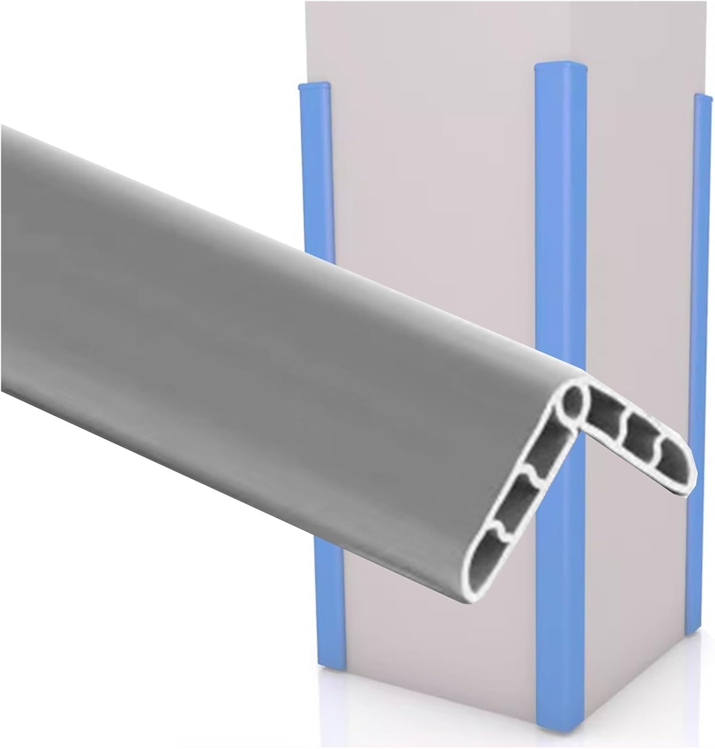 Wall Bumper Guards - Pre-Taped Adhesive L-Shaped Protector Strips for Car Parking and Warehouse - PVC Wall Column Safety Guard