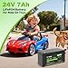 volkate 24V 7Ah 20Hr Rechargeable LiFePO4 Battery 1 Pack, 24 Volt Lithium Iron Phosphate Replacement Battery for 12FM7, Compatible with Dynacraft Joywhale Huffy Torex Realtree UTV Ride On Car Toy
