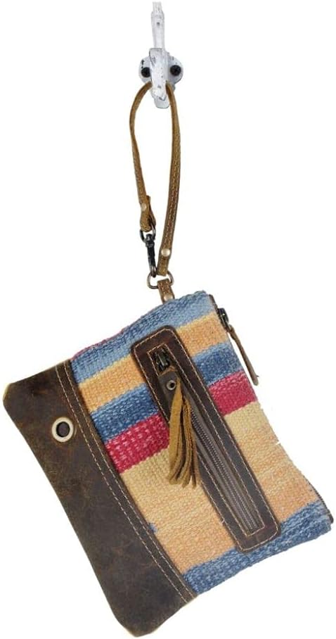 Myra Bag Midsummer Pouch Upcycled Cotton & Leather S-3078 - Image 5