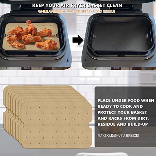 Image of WMKGG Disposable Air Fryer Parchment Paper, 200 PCS Air Fryer Liners | Perforated Rectangular Parchment for Ninja Foodi XL Smart FG551 6-in-1 Indoor Grill