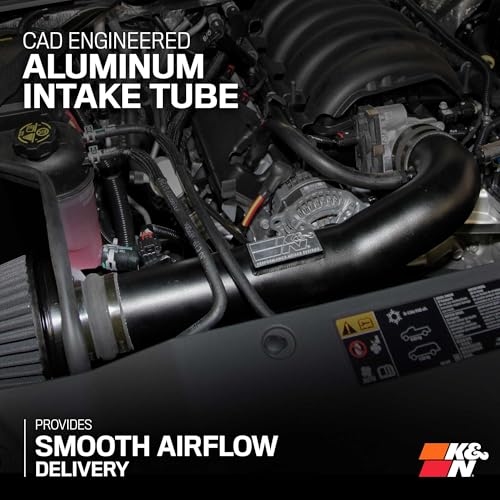 Image of K&N Cold Air Intake System: Dry-Flow Air Filter, Increase Performance & Towing: Compatible with 2014-2020 Chevy /GMC /Cadillac Silverado 1500, Suburban, Tahoe, Sierra 1500, Yukon, Escalade, 71-3082