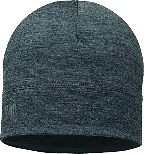 Buff Lightweight Merino Wool Beanie, 100% Ethically Sourced Wool, Winter Hat & Skull Cap, Grey, Adult Size