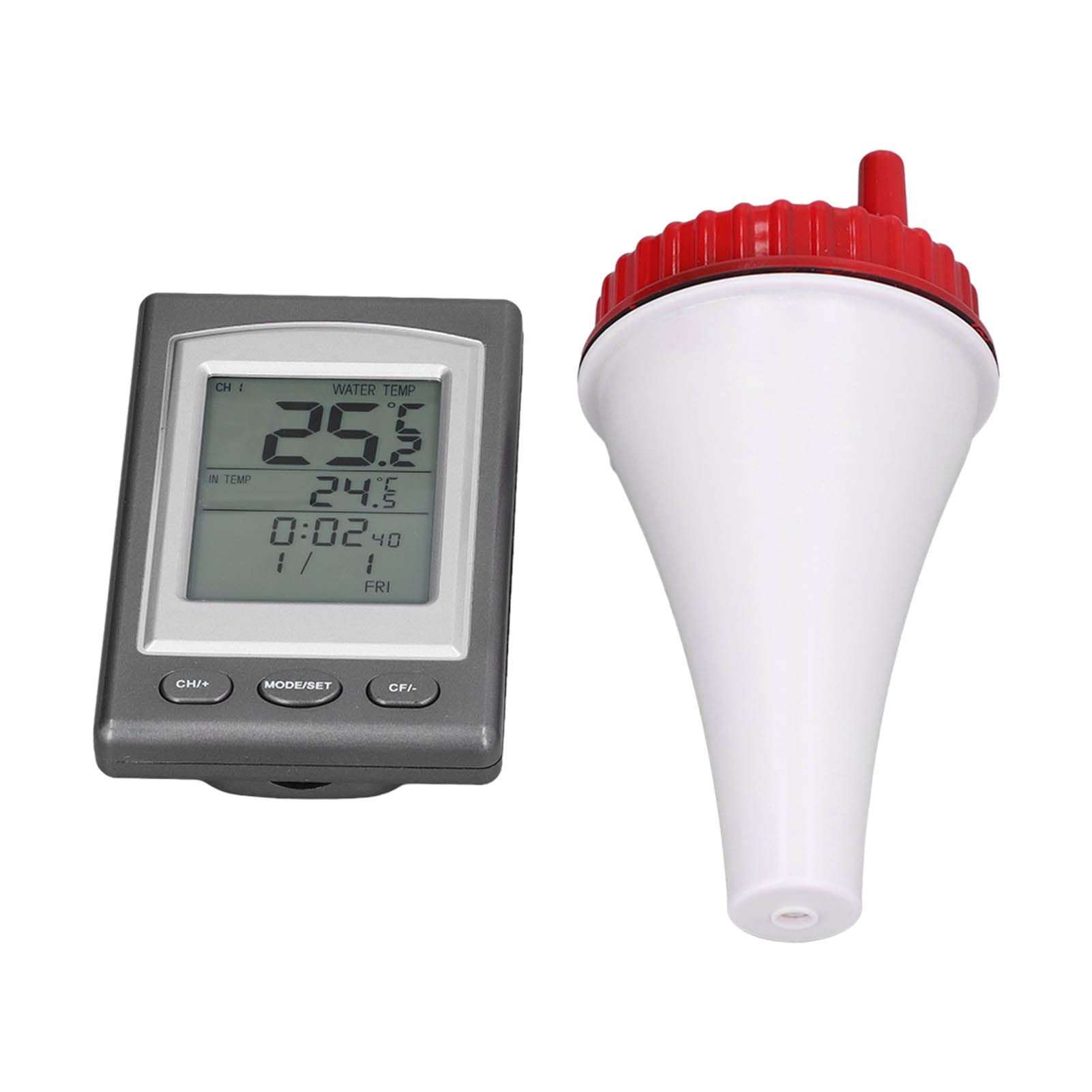 Bezprzewodowy Termometr do Basenu, Pływający Termometr do Wody Zasilany Energią Słoneczną z Wyświetlaczem LCD, Zewnętrzne Pływające Termometry do Wody w Basenie i Jacuzzi