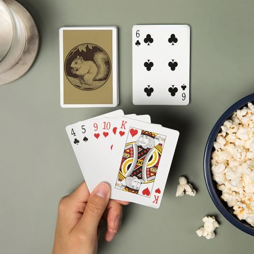 Juego de cartas póker Vintage con ardilla y nuez miniatura 2