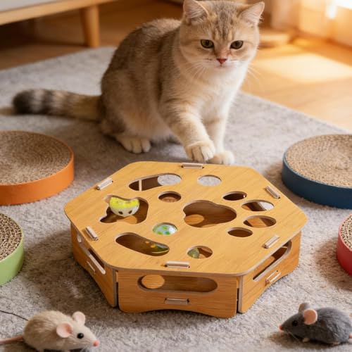 Boîte d'enrichissement pour chat : stop à l'ennui avec ce grattoir interactif