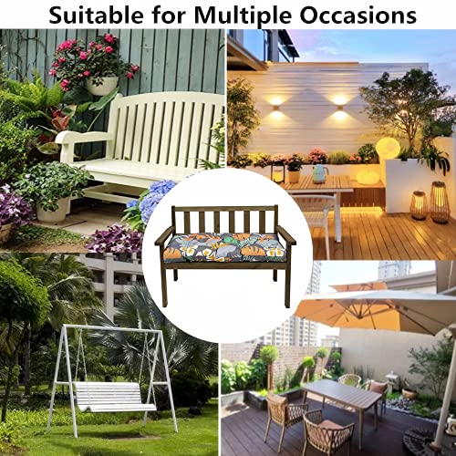 Muvlus Indoor/Outdoor Bench Cushion,Non-Slip Swing Seat Cushions,Thicken Patio Loveseat Bench Pad For Garden Furniture Patio Lounger Bench,51"X19.7" (Flower) #TOP6