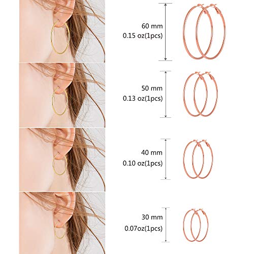12 Pairs Stainless Steel Hoop Earrings Hypoallergenic Gold Hoops Earrings Set For Women Girls #TOP1