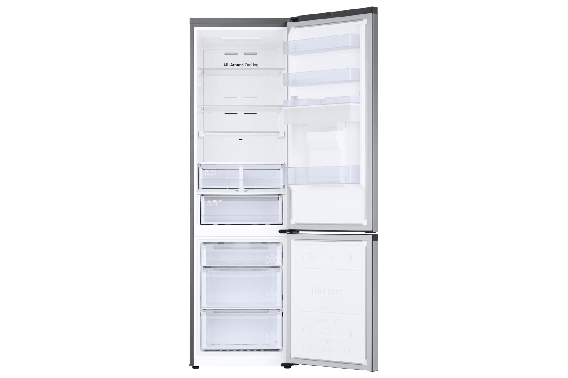 Samsung Réfrigérateur Combiné EcoFlex AI avec Distributeur d'Eau, WiFi, SpaceMax, Total No Frost, Moteur Digital Inverter Garanti 20 Ans, 386 L