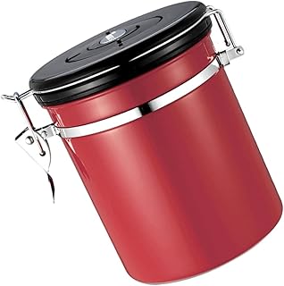 IMIKEYA Sealed Cans Containers with Lids Stainless Steel Container Sealed Coffee Snack Container Coffee Bean Storage Container Cereal Container Vacuum Container Tools Red Coffee Beans Food