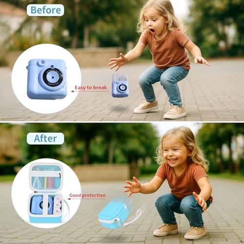 Funda para cámara instantánea para niños azul miniatura 4