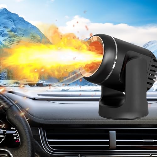 Chaohua Auto Heizung, 12V Portabel standheizung Auto, 2-in-1 Schnelle Heizung und Kühlung, Schnelle Heizung und Entfrostung, 360°-Drehsockel Autoheizung für 12V Auto, SUV, LKW, Jeep