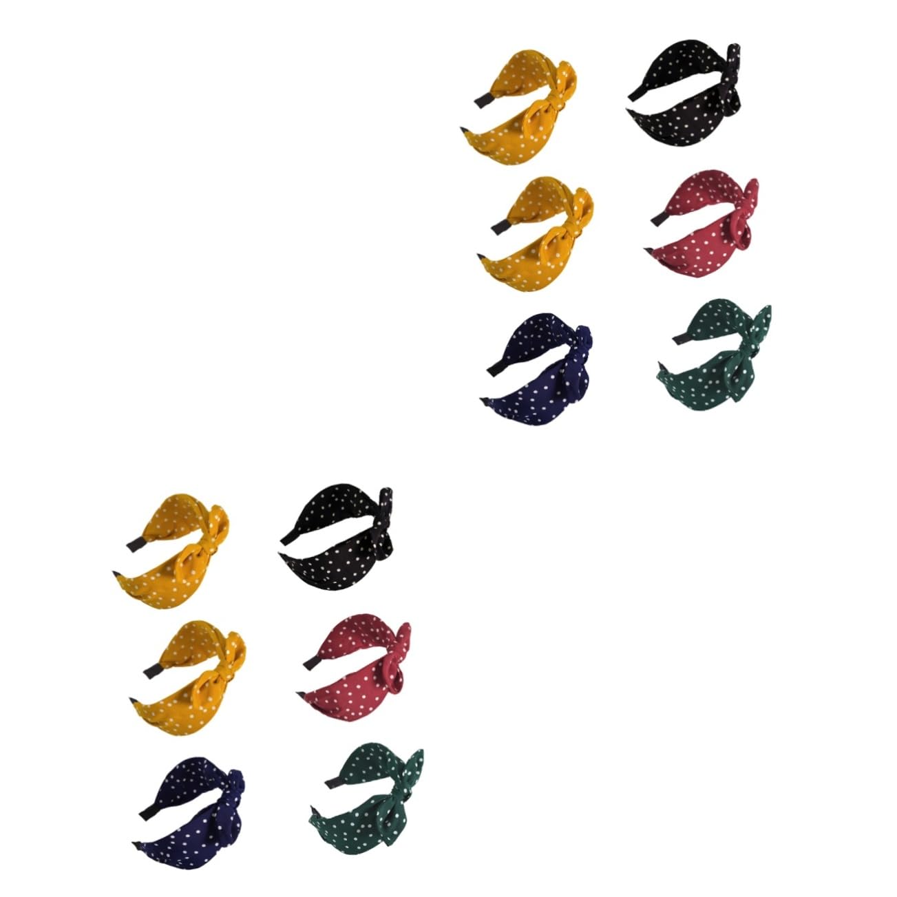DOITOOL 12pezzi Cerchietti Per Stile Leopardato Di Fasce Con Nodo e Design Elegante Per Donne e Ragazze Perfetti Per Occasioni Speciali e Uso Quotidiano Giallo Rosso Verde