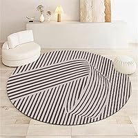 Highdi Tapis Rond Salon, Moderne Noir Tapis De Sol Décoration