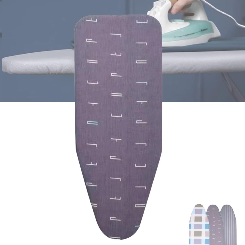 KFGISD, 14x44in Iron Board Replacement Cotton Cover Ironing Board Pad, With 2 Layers Felt Padding, Heat Resistant ,Ironing Board Covers(England Stripe,90x30 cm/12x36In)