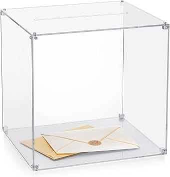 All Clear Acrylic DIY Wedding Box with Your DIY Print - Assembly Box for Reception/Party Decorations10x10x8.5